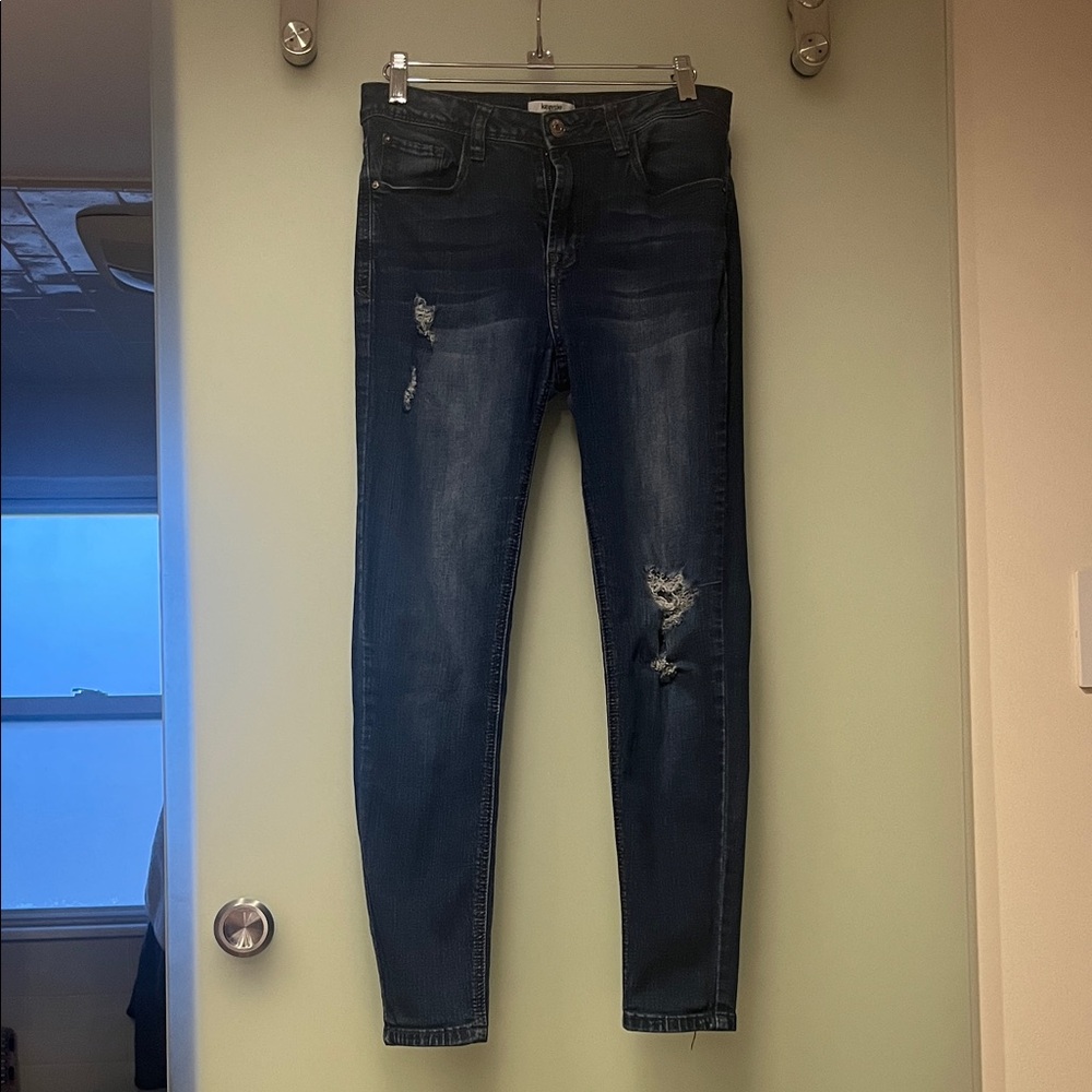 Kensie Dark Blue Distressed Skinny Jeans - Size 4/27